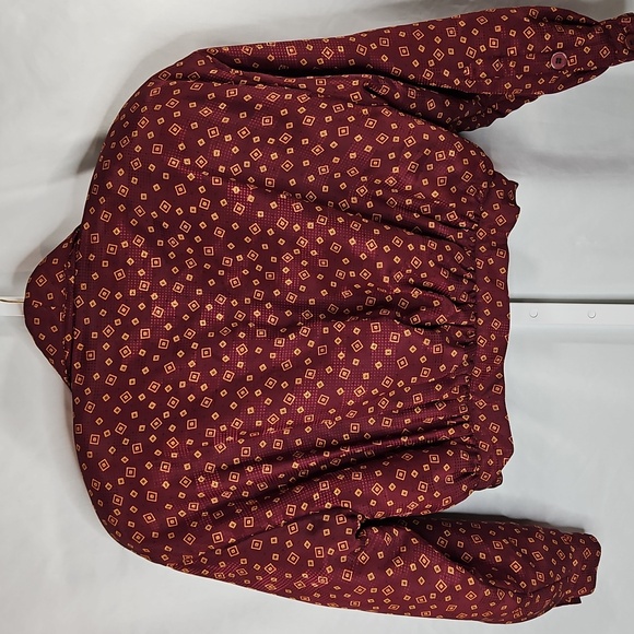 Vintage Christian Dior Women's Burgundy Pattered Padded Cropped Jacket Size 6 - Picture 11 of 11